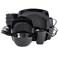 Gibson Elite Soho Lounge Square Reactive Glaze Stoneware Dinnerware Set Service for 4 16pc Black