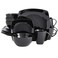 Gibson Elite Soho Lounge Square Reactive Glaze Stoneware Dinnerware Set Service for 4 16pc Black