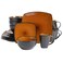 Gibson Elite Soho Lounge Square Reactive Glaze Stoneware Dinnerware Set Service for 4 16pc Amber