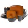 Gibson Elite Soho Lounge Square Reactive Glaze Stoneware Dinnerware Set Service for 4 16pc Amber