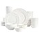 Gibson Home Zen Buffet Porcelain Ceramic Dinnerware Sets for 8 Plates and Bowls Set 40pcs White Embossed Dishes