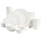 Gibson Home Zen Buffet Porcelain Ceramic Dinnerware Sets for 8 Plates and Bowls Set 40pcs White Embossed Dishes