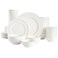 Gibson Home Zen Buffet Porcelain Ceramic Dinnerware Sets for 8 Plates and Bowls Set 40pcs White Embossed Dishes
