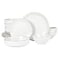Gibson Home Dinah 16Piece Matte White Stoneware Dinnerware Set Double Bowl Embossed Speckled Design Durable Kitchen Dinnerware