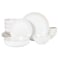 Gibson Home Dinah 16Piece Matte White Stoneware Dinnerware Set Double Bowl Embossed Speckled Design Durable Kitchen Dinnerware