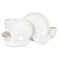 Gibson Home Dinah 16Piece Matte White Stoneware Dinnerware Set Double Bowl Embossed Speckled Design Durable Kitchen Dinnerware