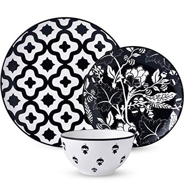 Wisenvoy Dinnerware Set Ceramic Plates and Bowls for 4 Stoneware Dish Set