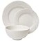 TTU Tabletops Gallery Embossed White Porcelain Round Dinnerware Bloom 12 Piece Dinnerware Set