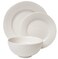 TTU Tabletops Gallery Embossed White Porcelain Round Dinnerware Bloom 12 Piece Dinnerware Set
