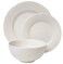 TTU Tabletops Gallery Embossed White Porcelain Round Dinnerware Bloom 12 Piece Dinnerware Set