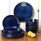 vicrays Vicrays Ceramic 12 Pieces Dinnerware Set Dinner Plates Salad Plates Cereal Bowls Set Service for 4 Scratch Resistant Microwave Oven Dishwasher Safe Blue