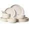 Artena Plates And Bowls Sets 16 Pieces Dinnerware Sets Dish Set For 4 Ceramic Kitchen Bowl And Plate Set Embossed White Dishware Sets Dishwasher Microwave Safe Multiple Patterns