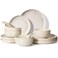 Artena Plates And Bowls Sets 16 Pieces Dinnerware Sets Dish Set For 4 Ceramic Kitchen Bowl And Plate Set Embossed White Dishware Sets Dishwasher Microwave Safe Multiple Patterns