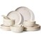 Artena Plates And Bowls Sets 16 Pieces Dinnerware Sets Dish Set For 4 Ceramic Kitchen Bowl And Plate Set Embossed White Dishware Sets Dishwasher Microwave Safe Multiple Patterns