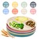 LYHLYA 9Inch Unbreakable Divided Plates 8Pack Microwave Dishwasher Safe Wheat Straw Plates BPAFree 3Compartment Portion Control Plates Durable Dinnerware