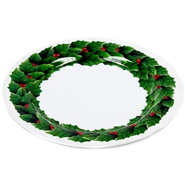 Chef Craft Christmas Melamine Dinner Plate 10 inch in diameter Wreath