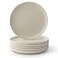 JoyJolt Mesa Stoneware Dinner Plates Set of 6 105 Dish Set Dishwasher and Microwave Safe Plate Set Modern Rustic Dinnerware Kitchen Serving Dishes Matte White Linen