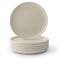 JoyJolt Mesa Stoneware Dinner Plates Set of 6 105 Dish Set Dishwasher and Microwave Safe Plate Set Modern Rustic Dinnerware Kitchen Serving Dishes Matte White Linen