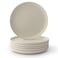 JoyJolt Mesa Stoneware Dinner Plates Set of 6 105 Dish Set Dishwasher and Microwave Safe Plate Set Modern Rustic Dinnerware Kitchen Serving Dishes Matte White Linen