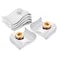 Flexzion Ceramic Egg Holder Cup 6Piece Hard Boiled Egg Holder Soft Boiled Egg Holder Set White Coddled Egg Cup Stable Stackable Modern Wave Style Egg Serving Dish with Base