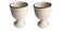 WHOLELIFEOBJECTS Soft Boiled Egg Holder Ceramic Egg Cup Set Ceramic Egg Holder Pottery Housewarming Gift set of 2 Ivory