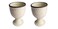 WHOLELIFEOBJECTS Soft Boiled Egg Holder Ceramic Egg Cup Set Ceramic Egg Holder Pottery Housewarming Gift set of 2 Ivory