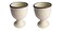 WHOLELIFEOBJECTS Soft Boiled Egg Holder Ceramic Egg Cup Set Ceramic Egg Holder Pottery Housewarming Gift set of 2 Ivory