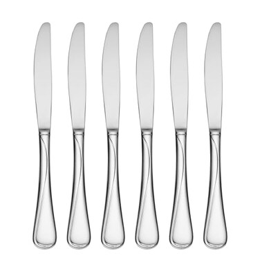 Oneida Silverware Set Flight Everyday Flatware Dinner Knives Set Service For 6 180 Stainless Steel Rust Resistant Dishwasher Safe Mirror Finish Utensils Sets Dinner Knife Silver 6 Piece