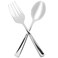 PLASTICPRO Plasticpro Disposable Plastic Silver Serving Utensils 6 Serving Forks 6 Serving Spoons Durable Heavy Duty Premium Serving Utensils Silver 6 Sets