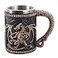 Pacific Giftware Gothic Skeleton Dragon Skull Tankard Beer Stein 16 oz Stainless Steel Insert