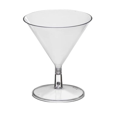 Party Essentials Miniware Disposable 2 oz Small Plastic Mini Martini Appetizer and Dessert CupsCocktail Sample Tasting Drinkware Clear Glasses Only 12Count