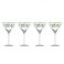 Lenox 893570 Holiday Decal 4Piece Martini Glass Set Christmas Dinnerware Hosting