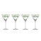 Lenox 893570 Holiday Decal 4Piece Martini Glass Set Christmas Dinnerware Hosting