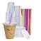 GUSTO 12 oz 100 Count Clear Cups with Flat Lids Straws Disposable Clear Drinking Cups for Iced Coffee Cold Drinks Milkshakes and Smoothies Formerly Comfy Package