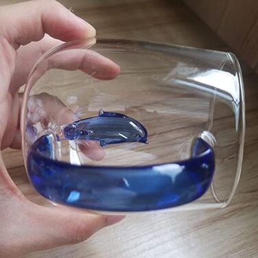 Scizorito Glass Cups Transparent Threedimensional Pattern Bar Beverages Ice Coffee Mug Juice Drinkware Clear Dolphin Cup