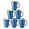 AmorArc Extra Large Coffee Mugs Set of 6 20oz Ceramic Tall Coffee Mugs Set with Textured Geometric Patterns for LatteTeaBeerHot Cocoa Dishwasher Microwave Safe Blue