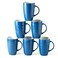 AmorArc Extra Large Coffee Mugs Set of 6 20oz Ceramic Tall Coffee Mugs Set with Textured Geometric Patterns for LatteTeaBeerHot Cocoa Dishwasher Microwave Safe Blue
