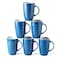 AmorArc Extra Large Coffee Mugs Set of 6 20oz Ceramic Tall Coffee Mugs Set with Textured Geometric Patterns for LatteTeaBeerHot Cocoa Dishwasher Microwave Safe Blue