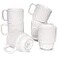 Bosmarlin Large Ceramic Stackable Coffee Mugs Set of 6 17 Oz Dishwasher and Microwave Safe White 17 Oz