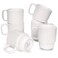 Bosmarlin Large Ceramic Stackable Coffee Mugs Set of 6 17 Oz Dishwasher and Microwave Safe White 17 Oz