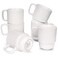 Bosmarlin Large Ceramic Stackable Coffee Mugs Set of 6 17 Oz Dishwasher and Microwave Safe White 17 Oz