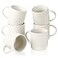 famiware Coffee Mug Set for 6 Star 12 oz Catering Mugs Cup Set with Handle for Coffee Tea Cocoa Milk Ceramic Stoneware Drinkware Set Matte White