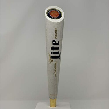 Miller Lite 12in White Washed Wood Tap Handle