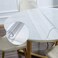 NECAUX 36 Inch Round Frosted Table Cover Protector 15mm Thick Upgraded Version Unshrinkable Waterproof Scratch Resistant Plastic Tablecloth Protector Circle Pad for Coffee Table Dining Room Table