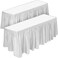 DecorRack 2 Pack Table Skirts 29 in x 14 ft Each Multi Pack BPA Free Plastic Tableskirt Disposable Reusable Rectangular Tablecloth Skirt White 2 Pack