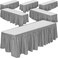 DecorRack 6 Pack Table Skirts 29 in x 14 ft Each Multi Pack BPA Free Plastic Tableskirt Disposable Reusable Rectangular Tablecloth Skirt Silver 6 Pack
