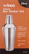 Winco 28 Oz Classic Bar Shaker 3Pc Set SS