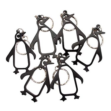 SWATOM Penguin 6PCS Bottle Opener Keychain Beer Openers Tool Key Chain Ring Accessories