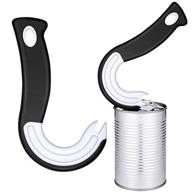 Mudder 2 Pieces Easy Open Ring Pull Can Opener for Soda and Food Cans Easy Grip Pop Opener Manual Ringpull Helper for Ring Pull Tab Cans Tins Bottles
