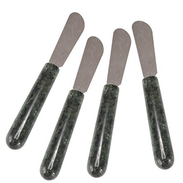 Creative Home Set of 4 Marble Handle Cheese Spreaders for Soft Cheese
